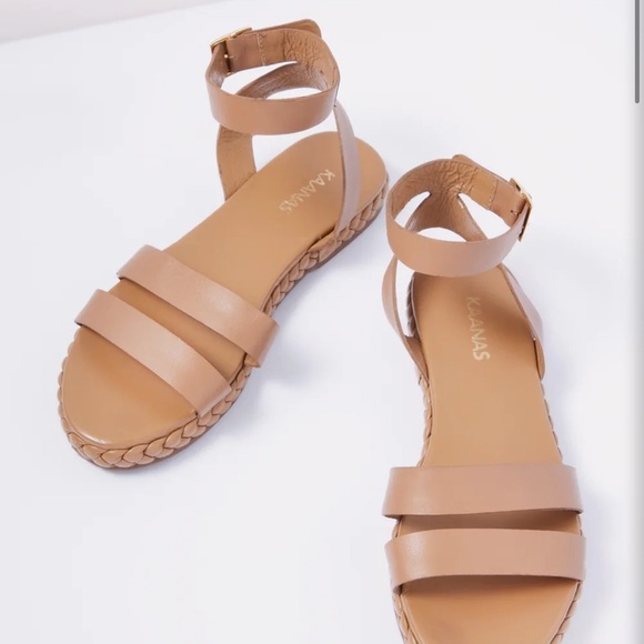 Evereve Kaanas‎ Terrazas Double Band Flatform Sandals 10 - Picture 1 of 7